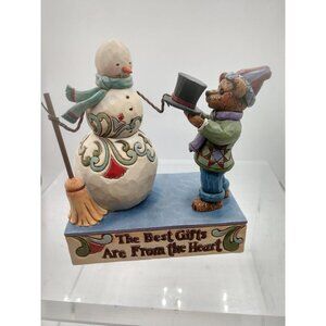 Boyds 2011 Jim Shore Bearstone Collection "Timmy T. Givengifts With Mr. Flakewor